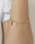Pulseira Bracelete Liso com Pingentes da Sorte no Dourado