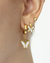 Brinco Trio Argolinhas com Borboleta e Bolinha Lisa no Aço Dourado - comprar online