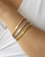 Pulseira Três Braceletes Lisos no Aço Dourado e Rosé - comprar online