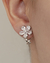 Brinco Pressão Flor de Zirconias no Ródio Branco - comprar online