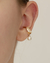 Brinco Piercing Unitario Folha de Microzirconias e Perola Embaixo no Dourado - comprar online