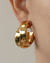 Brinco Argola Tiras Larga Lisa no Dourado - comprar online