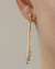 Brinco Ear Jacket Ponto de Luz e Franjas com Cristais Coloridos no Dourado - comprar online