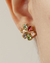 Brinco Flor de Cristais Coloridos no Dourado - comprar online