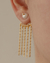 Brinco Ear Jacket Pérola com Microzirconia e Correntes no Dourado - comprar online