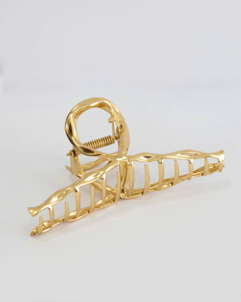 Presilha de Cabelo com Ondulações Fosca no Dourado - comprar online