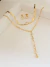 Conjunto Brinco e Colar Choker Fita com Zircônia no Dourado - DAMA Semijoias Atacado