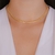 Colar Choker Elos Groumet Duplo no Dourado - DAMA Semijoias Atacado
