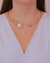 Colar Choker Aro com Bolas e Pérolas na Ponta no Ródio Branco