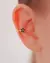 Brinco Piercing Unitario Estrela de Cristais Pretos no Dourado - comprar online