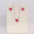 Conjunto Coração de Cristal Rosa no Ródio Branco - comprar online