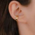 Brinco Piercing Unitario Argolinha Lisa com uma Zirconia no Dourado com Cristal