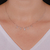Colar Choker Navetes de Zirconias no Ródio Branco