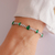 Pulseira Riviera com Gotas Verdes no Ródio Branco