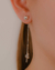Brinco Ear Jacket Bolinha Lisa com Fio e Nó na Ponta na Prata
