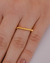 Anel Quadrado Liso no Dourado