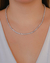 Colar Riviera Zirconias Redondas Lilás no Ródio Branco