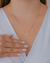 Conjunto Brinco e Colar Coração Vazado com Microzirconias no Dourado