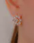Brinco Flor Grande com Zirconias no Dourado - comprar online