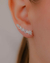 Brinco Ear Cuff Zirconias Redondas na Prata