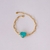 Pulseira Elos com Coração de Cristal no Dourado com Azul - comprar online