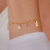 Pulseira Elos Gotas Trabalhadas e de Cristais no Dourado