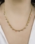 Colar Choker Elos Groumet com Cristais no Dourado