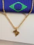 Kit 2 Produtos - Colar Choker Riviera Zircônia + Pingente Mapa com Bandeira do Brasil no Dourado