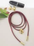 Kit 2 Produtos - Brinco Gota Lisa+Colar Cordão Enceirado Bordô com Gota Lisa no Dourado