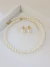 Kit 2 Produtos - Brinco Navete Cristal de Pérola + Colar Choker de Pérola 8mm com Extensor no Dourado