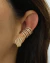 KIT 2 Produtos - Brinco Tiras de Microzirconias e Brinco Piercing Unitario Tiras Cravejadas de Microzirconias no Dourado