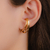 Brinco Piercing Unitario Ear Hook Tiras Lisas no Dourado