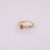Anel Fino com Zirconia Oval e Redonda Rosa no Dourado - DAMA Semijoias Atacado