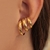 Brinco Trio Piercings Fakes Trabalhados no Dourado