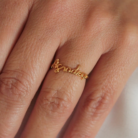 Anel Agradeço Liso no Dourado - comprar online
