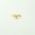 Anel Falange Aberto Letra E de Microzirconias Ajustavel no Dourado - comprar online
