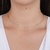 Colar Aro Liso Gota de Microzirconias com Elos no Ródio Branco