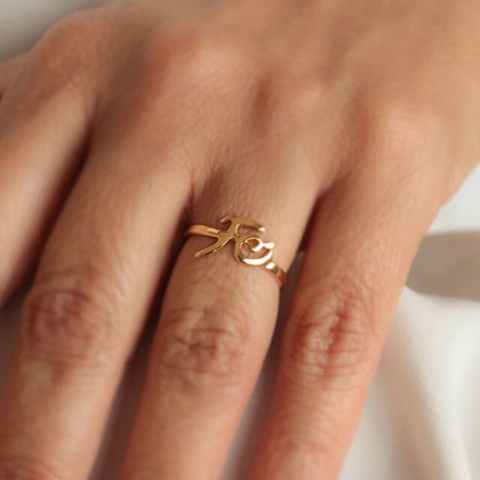 Anel Fé Liso no Dourado - comprar online
