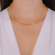Colar Choker Elos Montados Cubinho no Dourado