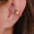 Brinco Piercing de Pressão Liso no Dourado