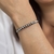 Bracelete com Relevo Triangular Aberto no Ródio Negro