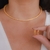 Conjunto Brinco Argolinha e Aro com Vidrilhos Laranja no Dourado