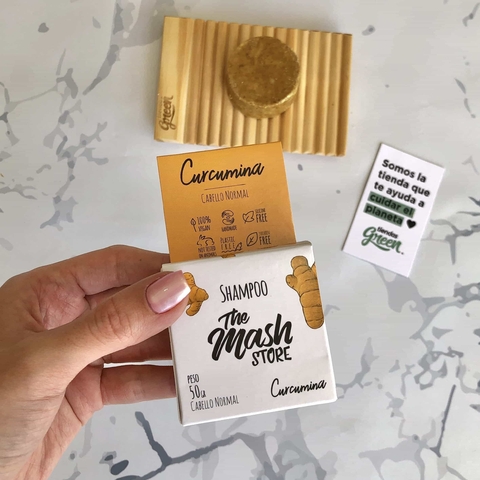 Shampoo Sólido de Cúrcuma 50 gr – Control caída para raíces neutras