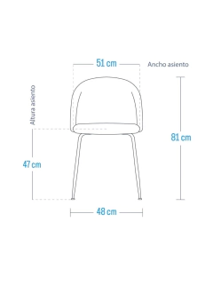 Imagen de Silla Velvet – Azul