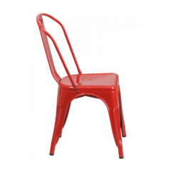 Silla tipo Tolix –Rojo - Bleu Muebles