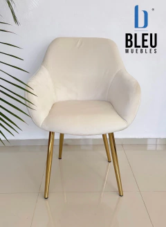 Silla Velvet con brazos – Beige - Bleu Muebles