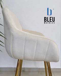 Silla Velvet con brazos – Beige - tienda en línea