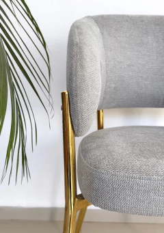 Silla Glam con brazos - Gris - Bleu Muebles