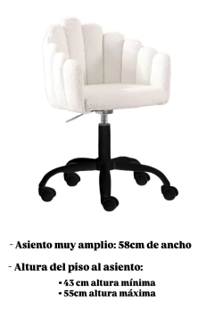 Silla de Escritorio Teddy – Blanco - Bleu Muebles