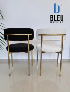 Silla Bouclé - Dorado/Negro - Bleu Muebles
